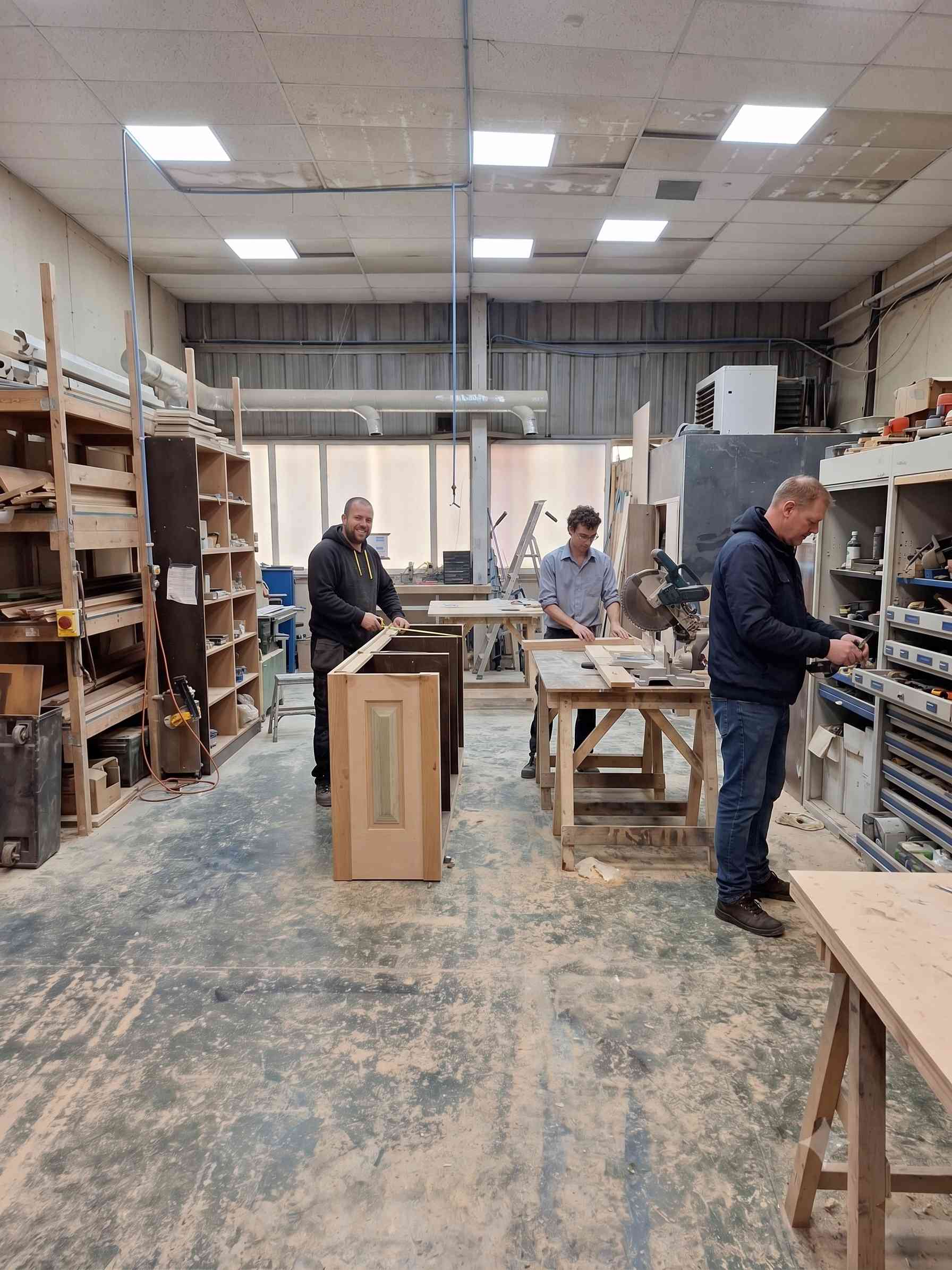 Workshop bench assembly and cabinet joinery